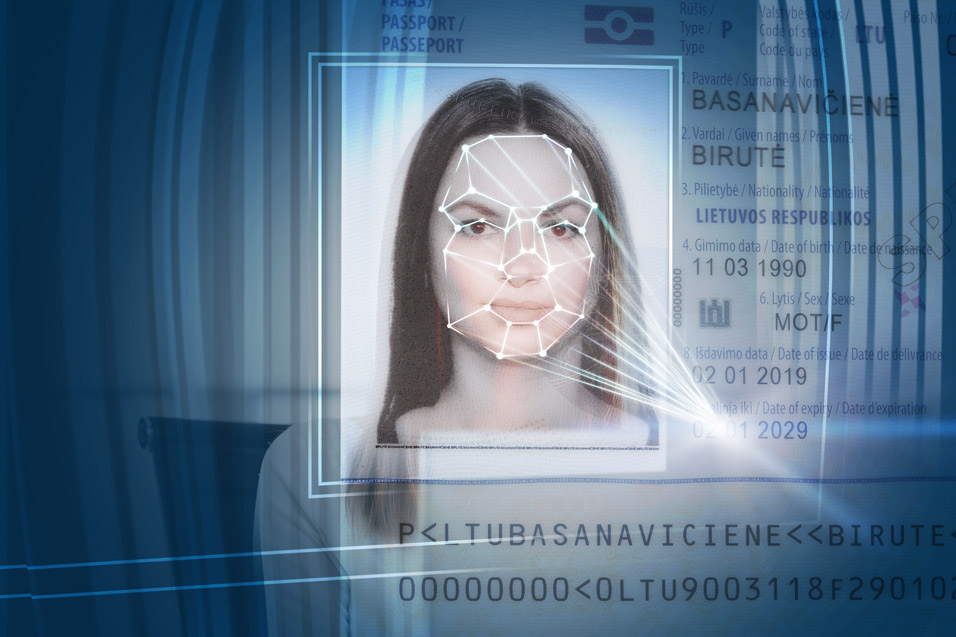 Biometric-Identity-Proofing-Face-ID Face verification of a woman's photo ID.